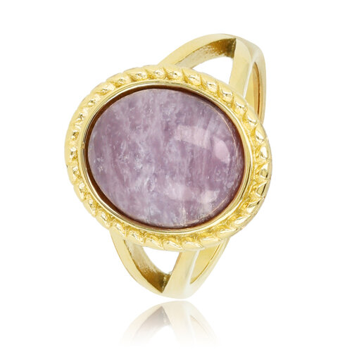 My Bendel Gouden vintagering - Lilac Quartz edelsteen