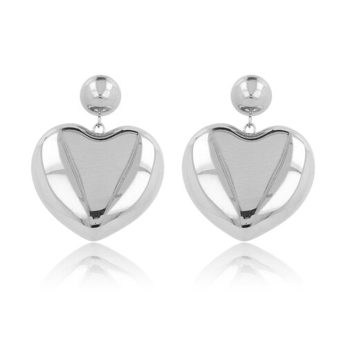 My Bendel Hartvormige Zilveren Oorstekers 12mm - Liefdevolle Elegantie