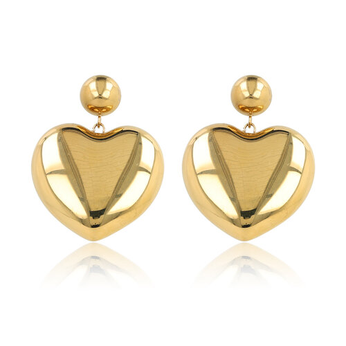My Bendel Liefdevolle Gouden Hart Oorstekers 12mm