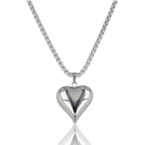 My Bendel Edelstalen Ketting 470mm met Harten Bedel