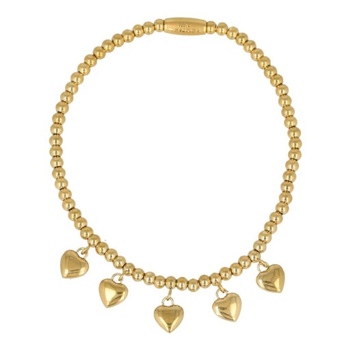 My Bendel Elastic bracelet with 5 heart charms