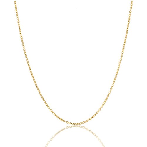 My Bendel Gouden Schakel Ketting 1mm - Korte Halsketting
