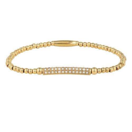 My Bendel Gouden Armband met Zirkonia Bedel - Elegant & Stijlvol