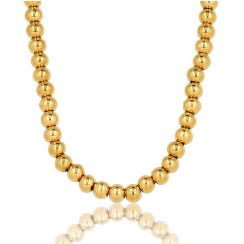 My Bendel Gouden Dames Ketting 45cm met 7mm Balletjes