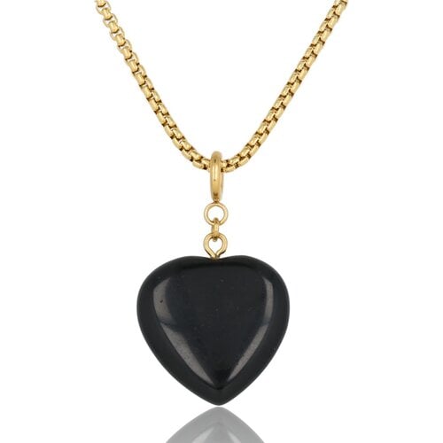 My Bendel Box ketting 80cm met Onyx Hart