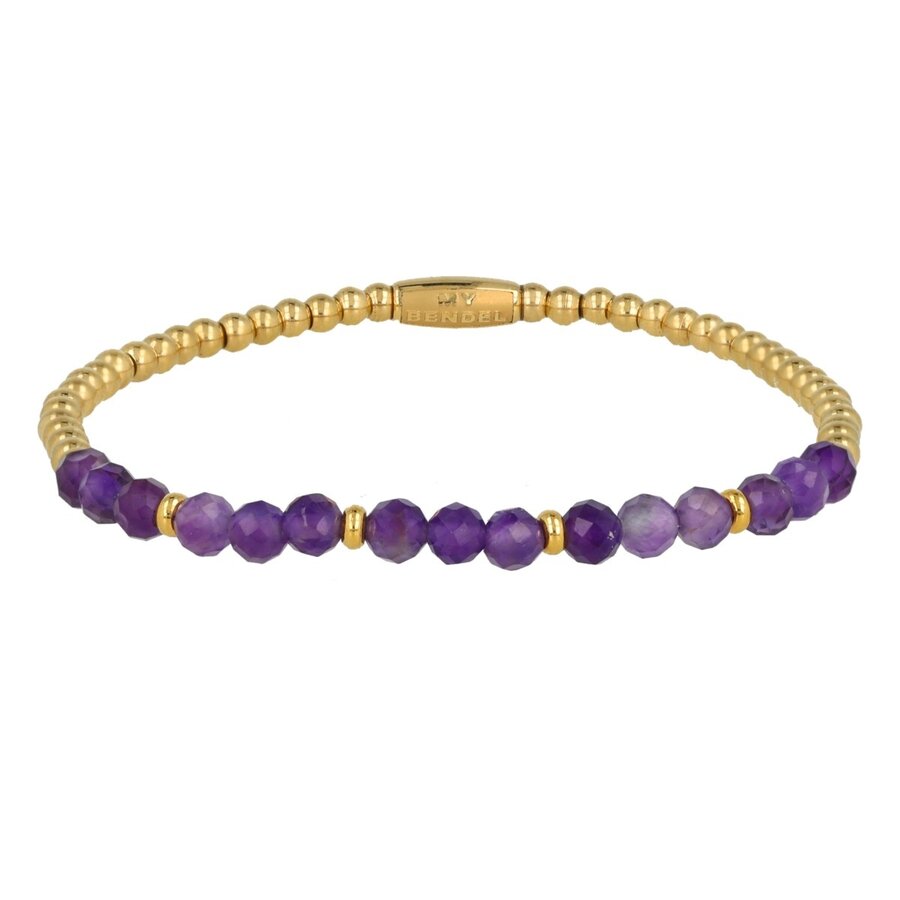 My Bendel Goldarmband Amethyst-Edelstein-Anhänger