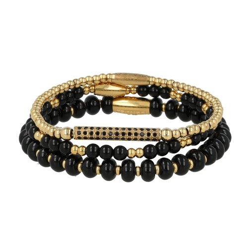My Bendel Bracelets set with Onyx gemstone and black zirconia
