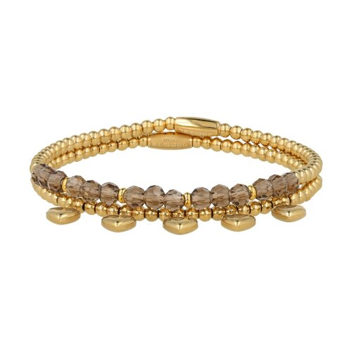 My Bendel Lichtgroene Glasstenen Armbanden Set Goud