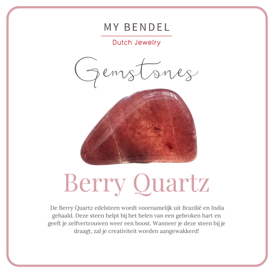 My Bendel Vintage gouden ring met Berry Quartz edelsteen voor innerlijke kracht en bescherming. Inclusief 1 jaar garantie.