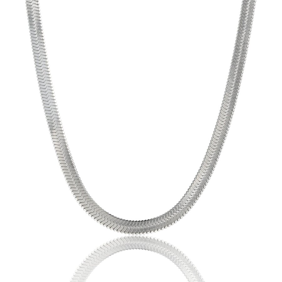 My Bendel Zilveren snake ketting met elegant slangenmotief, ideaal te combineren voor een stijlvolle look. Ontdek de charme van My Bendel.