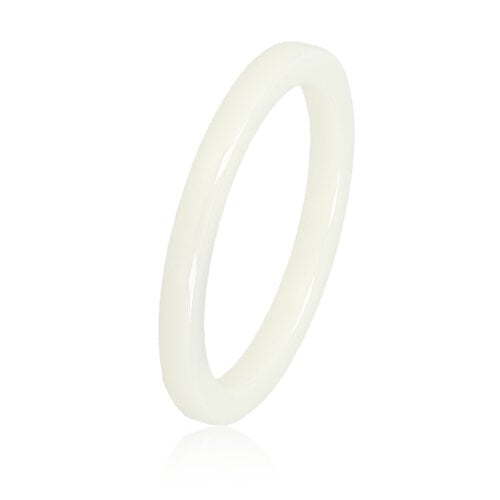 My Bendel Onbreekbare smalle witte keramieken ring 2 mm