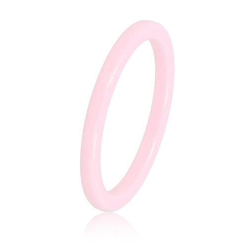 My Bendel Onbreekbare roze keramieken ring - 2 mm smal
