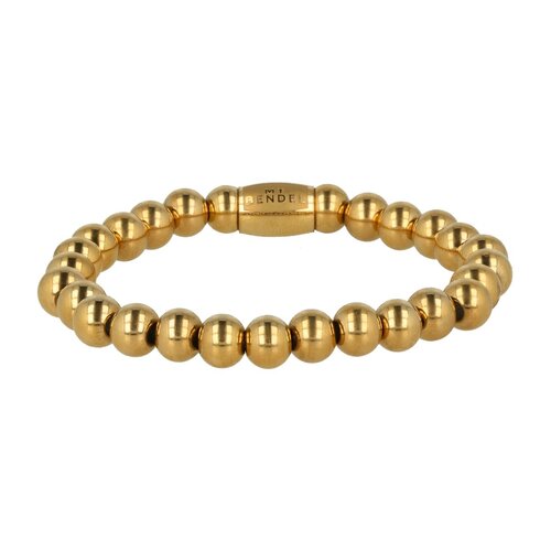 My Bendel Elastic gold bracelet with 8 mm beads
