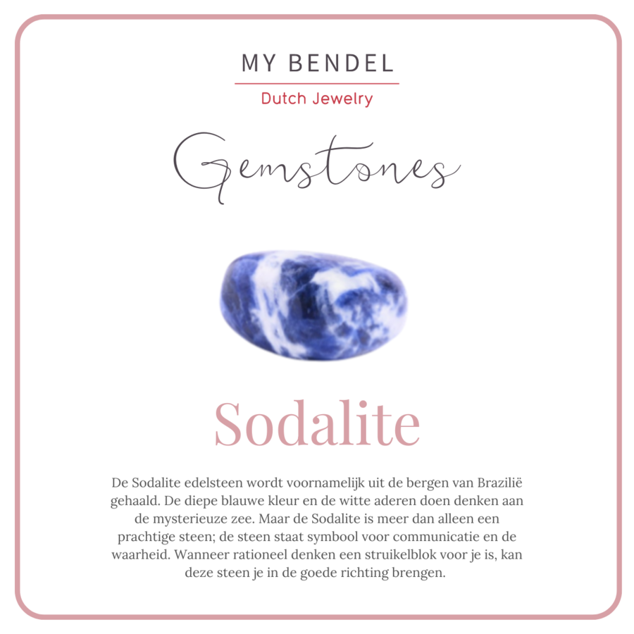 My Bendel Einzigartige Silberkette mit Sodalite-Edelsteinen