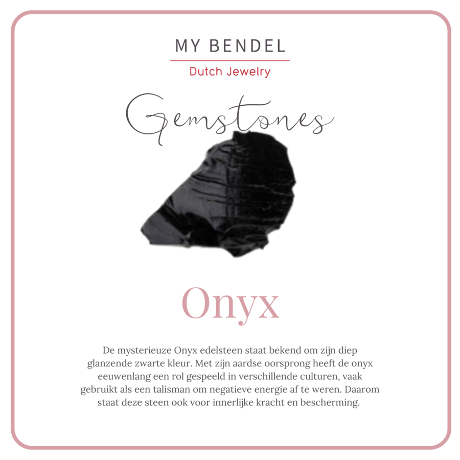 My Bendel Klassischer silberfarbener Ohrring mit Onyx-Edelstein