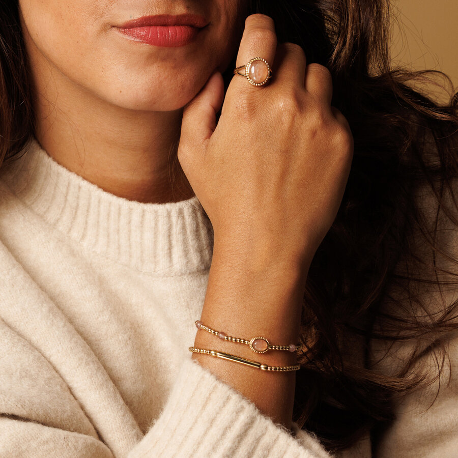 My Bendel Vintage gouden ring met Berry Quartz edelsteen voor innerlijke kracht en bescherming. Inclusief 1 jaar garantie.
