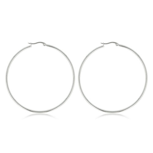 My Bendel Elegante Zilveren Hoepeloorring 60mm