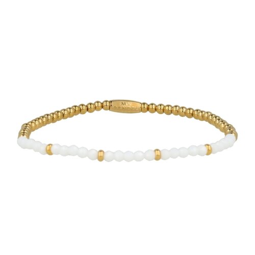 My Bendel Gouden Armband met White Aventurine Edelstenen