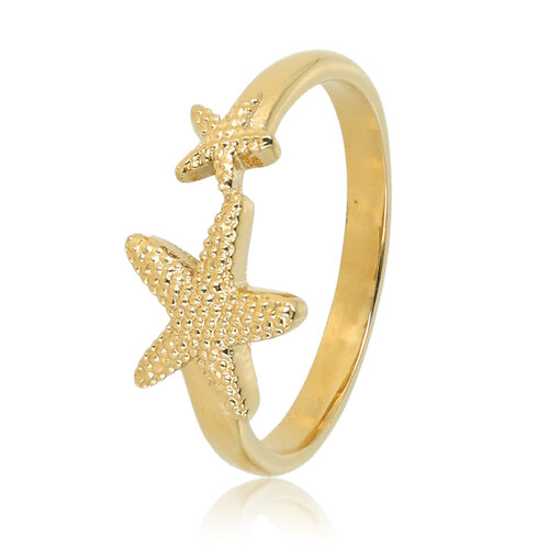 My Bendel Gouden ring - twee zilveren zeesterren - zomerse look