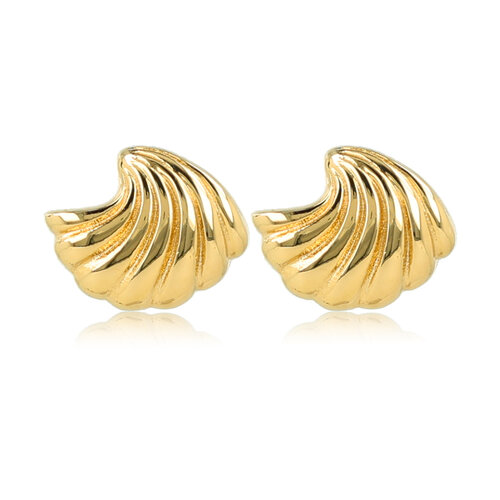 My Bendel Zonovergoten Schelp Oorstekers in Goud