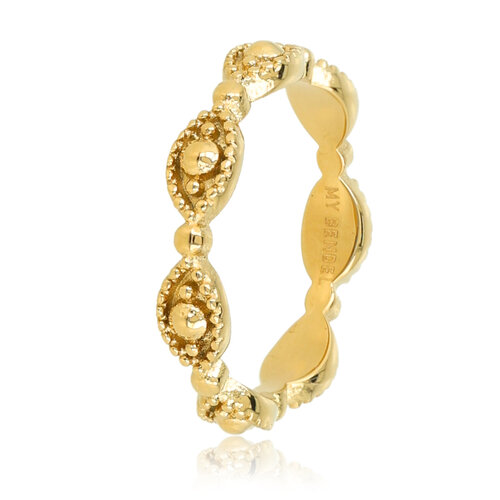 My Bendel Gouden ring met Tiger Eye - Bescherming en balans