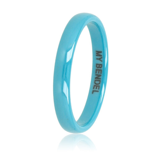 My Bendel Gladde keramiek ring 3 mm blauw - lila - hypoallergeen