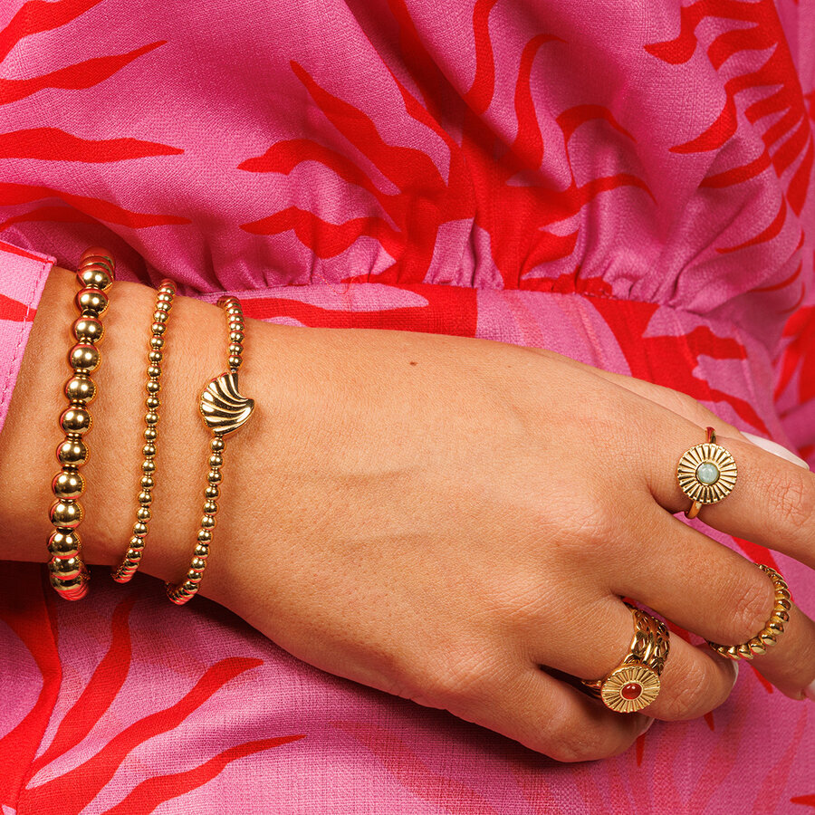 My Bendel Summer gold bracelet with shell pendant 15 mm