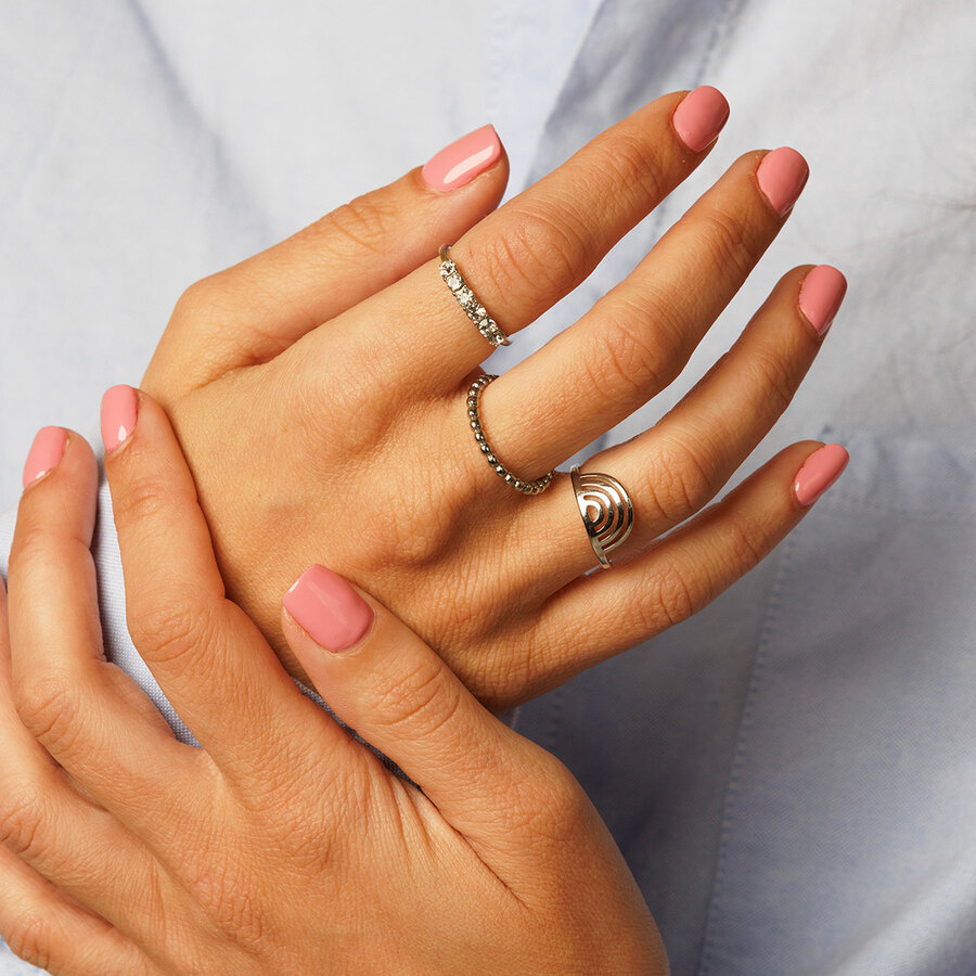 My Bendel Einzigartiger Designring durch halbrunde Formen
