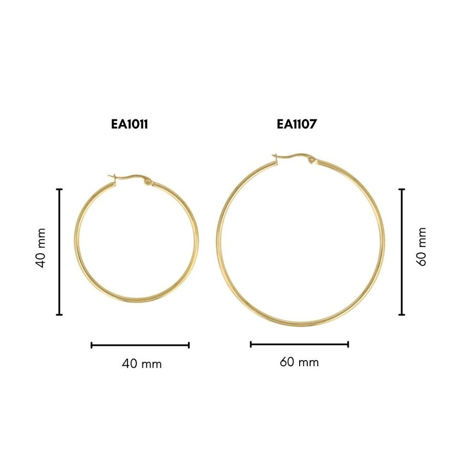 My Bendel Grote ronde gouden oorring van 40x2 mm
