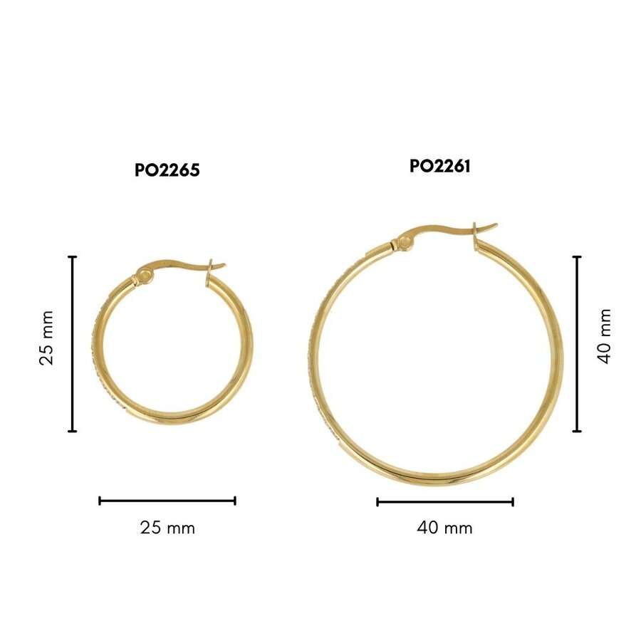 My Bendel Stralende Gouden Oorringen met Zirkonia, 40mm, Nikkelvrij Roestvrij Staal - Voeg Stijl Toe aan Jouw Look! - My Bendel
