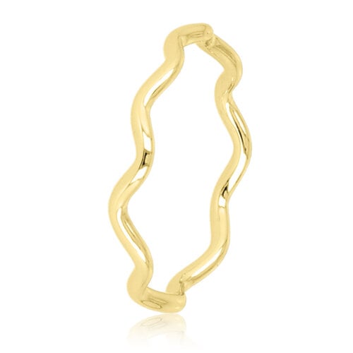 My Bendel Goudkleurige wave aanschuifring