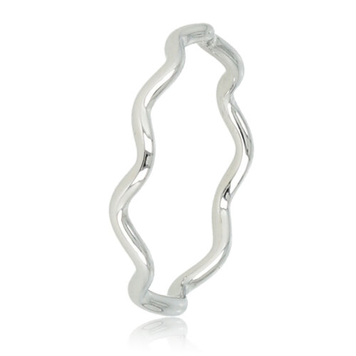 My Bendel Zilverkleurige wave aanschuifring - speelse Stainless steel ring