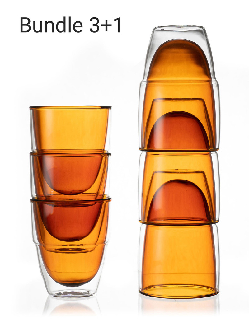 Carl Henkel Brewers 3+1 Bundle STACK double wall glass amber. Buy 3 get 4