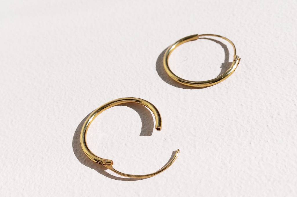Small Hoops Earrings - 925 Sterling Silver Gold-2