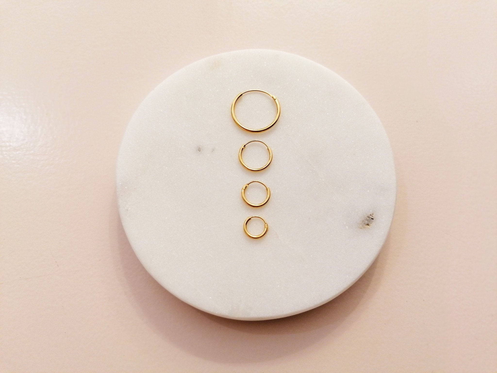 Small Hoop Earrings (12mm) - 925 Sterling Silver - Gold-5