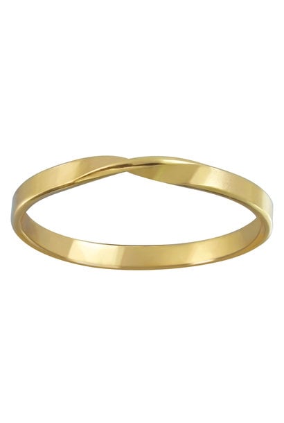 Zarter Ring gedreht - 925er Sterling Silber - Gold