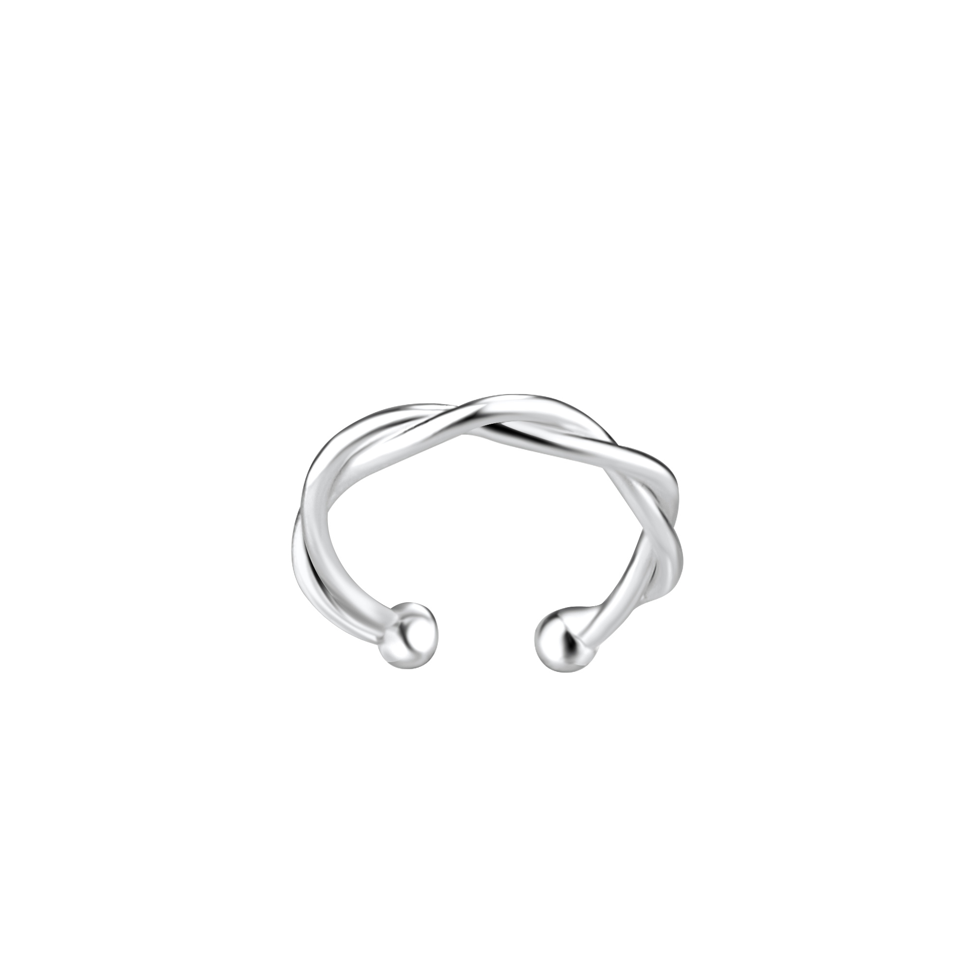Small braided ear clips - 925 sterling silver-1