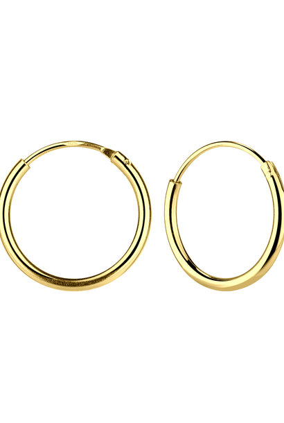 Small Hoop Earrings (12mm) - 925 Sterling Silver - Gold
