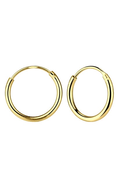 Kleine Creolen Ohrringe (10mm)- 925er Sterling Silber - Gold