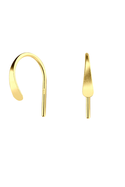 Small half hoop earrings punched - 925 sterling silver - gold