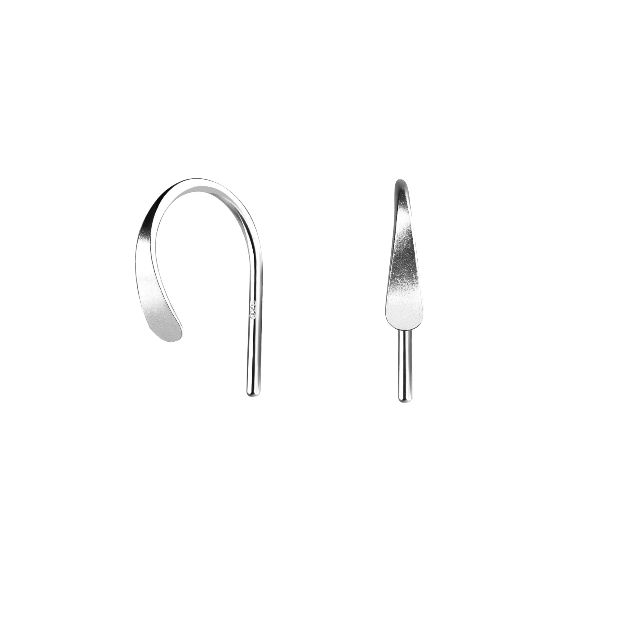 Small half hoop earrings - 925 sterling silver - Luxaa