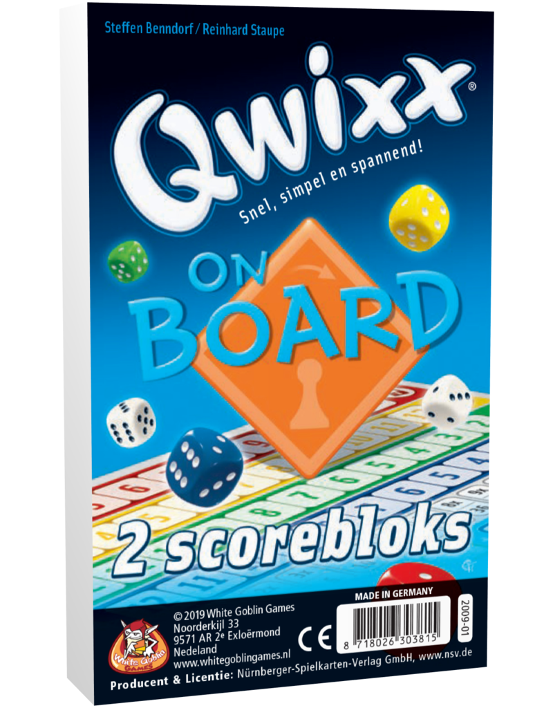 Qwixx on board scoreblokken