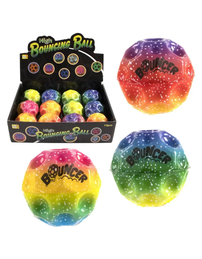 High bouncing ball 6,5 cm rainbow