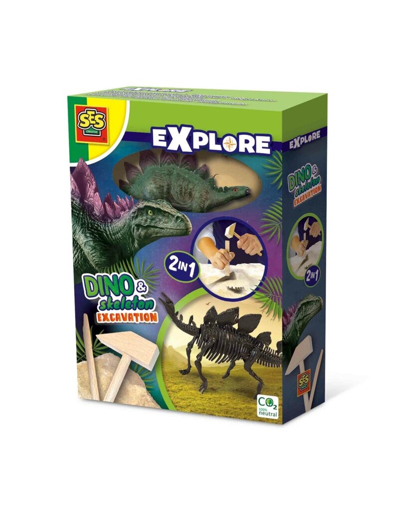 SES Dino en skelet opgraven 2 in 1- Stegosaurus