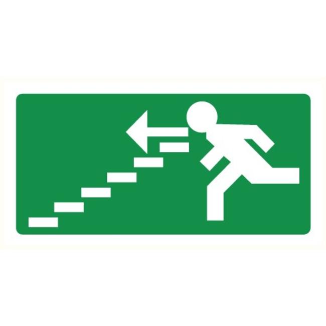 Pikt-o-Norm Pictogram nooduitgang links trappen