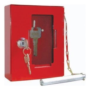 Brandbeveiligingshop Sleuteldoosje metaal met breekbare glazen voorkant