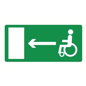 Pikt-o-Norm Pictogram nooduitgang rolstoel links
