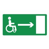 Pictogram nooduitgang rolstoel rechts