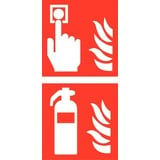 Pictogram combi brandmelder brandblusser