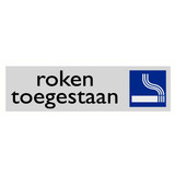 Pictogram tekst roken toegestaan